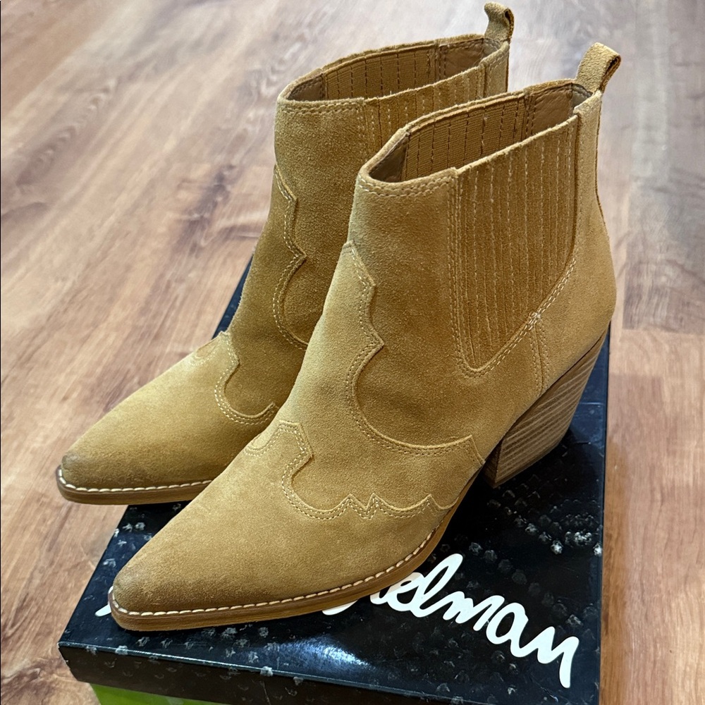 Sam Edelman Camel Suede Ankle Booties